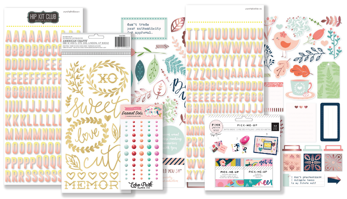 April 2018 Hip Kit Club Embellishment Scrapbook Kit