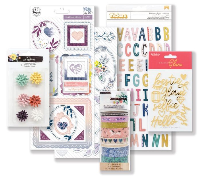 September 2018 Hip Kit Club Embellishment Scrapbooking Kit