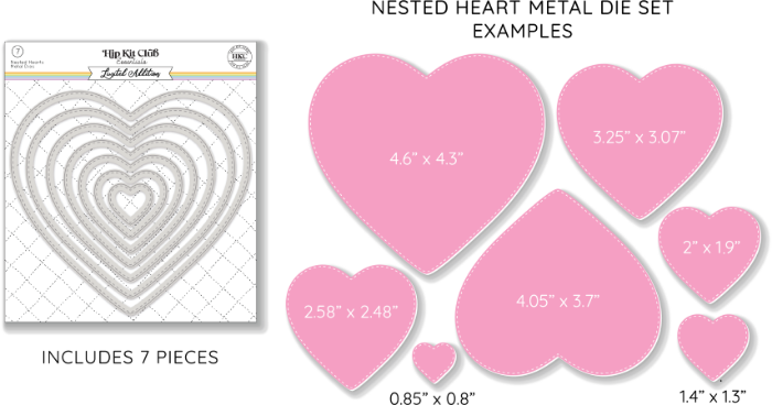 February 2023 Nested Hearts Metal Die Scrapbook Kit