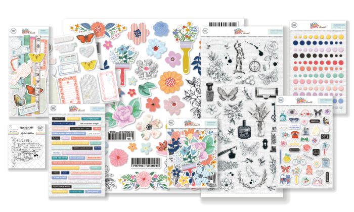 April 2023 Hip Kit Club Embellishment Scrapbook Kit