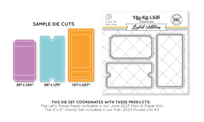 Picture of June 2023 Ticket Metal Die Set