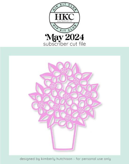 Spring Flowers Pot Cut File