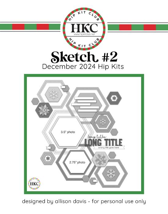 Picture of SKETCH 2 - Hexagon Heaven: A Geometric Holiday Sketch by Allison Davis! (Free when registered)  